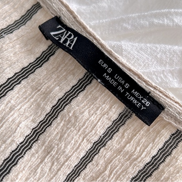 Zara Cream Striped Dress - Picture 3 of 5